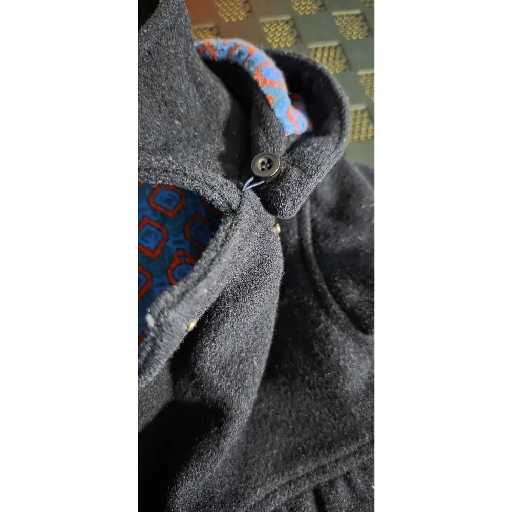 Egg‎ by Susan Lazar Girls Hooded Blue Wool Pea Coat Size 3